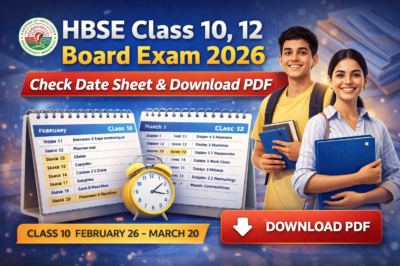 HBSE Class 10, 12 Board Exam 2026: Check Date Sheet and Download