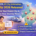 RRB JE City Intimation Slip 2026